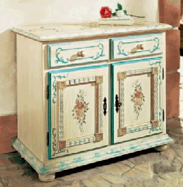 comoda stil rustic pictata